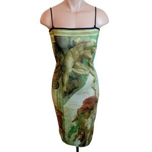 Just In Time VTG 90s Creation Of Adam‎ Regency Art Michelangelo Novelty Dress S